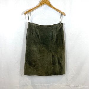 I.N.C. Green Leather Suede Petite Skirt 8P